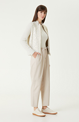 Bej vegan Deri Pantolon