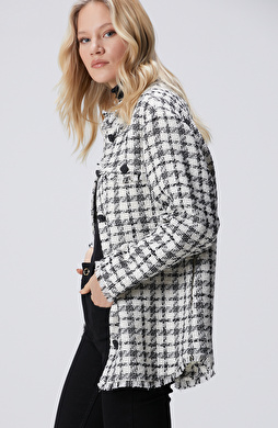 Siyah Kırık Beyaz Dış Gömlek