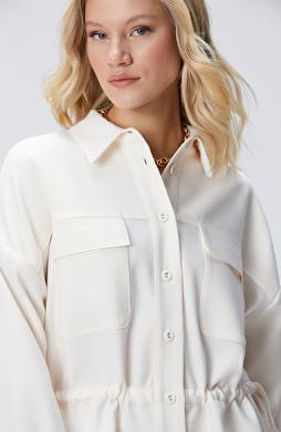 Kırık Beyaz Dış Gömlek
