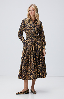 Kahverengi Camel Animal Desenli Etek Kahverengi Camel Animal Desenli Etek