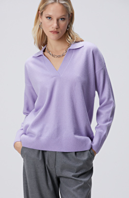 Lila Limited Yün Kaşmir Karışımlı Kazak