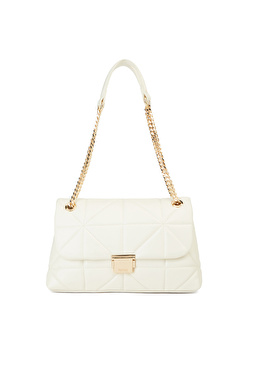 Kırık Beyaz Kapitoneli Kadın Çanta