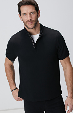 Siyah Kısa Kollu Sweatshirt