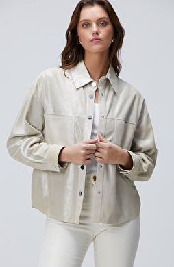 Taş Varaklı Deri Gömlek