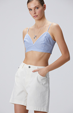 Mavi Beyaz Çizgili Büstiyer Mavi Beyaz Çizgili Büstiyer