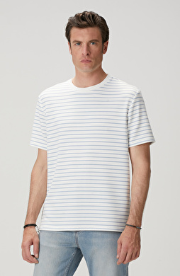 Kırık Beyaz Mavi T-shirt Kırık Beyaz Mavi T-shirt