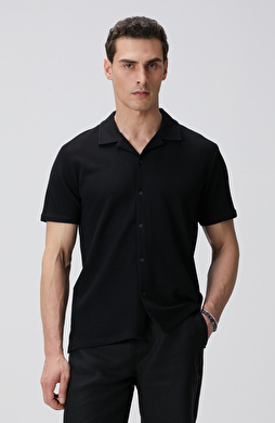 Siyah Örme Gömlek Siyah Örme Gömlek