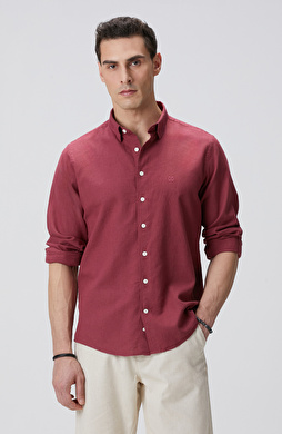Bordo Keten Gömlek