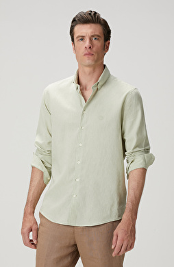 Mint Nane Keten Karışımlı Gömlek Mint Nane Keten Karışımlı Gömlek