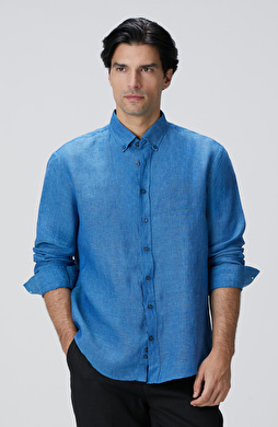 Turkuaz Keten Gömlek Turkuaz Keten Gömlek