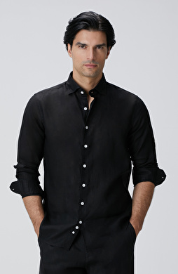 Siyah Keten Gömlek Siyah Keten Gömlek