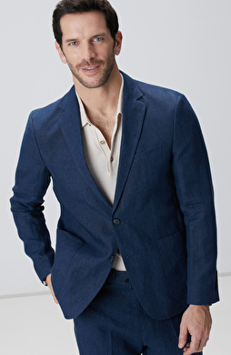 Lacivert Keten Takım Elbise