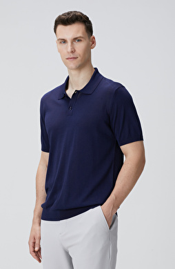 Limited Lacivert İpek Karışımlı Triko Kazak Limited Lacivert İpek Karışımlı Triko Kazak