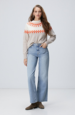 Açık Indigo Mavi Denim Pantolon