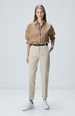 Bej Basic Casual Denim Pantolon Bej Basic Casual Denim Pantolon