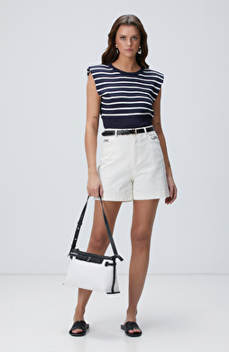 Kırık Beyaz Denim Şort Kırık Beyaz Denim Şort