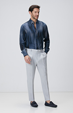 Gri Keten Karışımlı Pantolon Gri Keten Karışımlı Pantolon