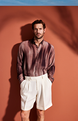 Bordo Baskılı Gömlek