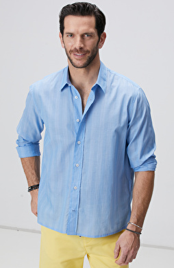 Mavi Beyaz Çizgili Gömlek