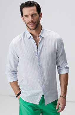 Mavi Beyaz Çizgili Gömlek