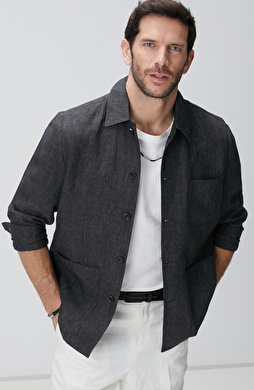 Antrasit Keten Ceket