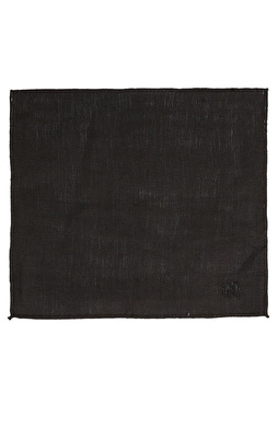 Siyah Erkek Keten Karışımlı Mendil
