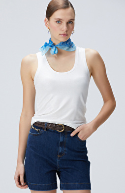 Kırık Beyaz Varak Baskılı T-shirt