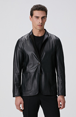 Siyah Çift Taraflı Deri Ceket