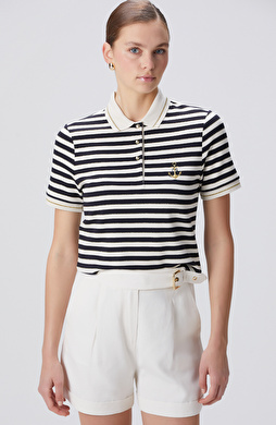 Lacivert Kırık Beyaz T-shirt