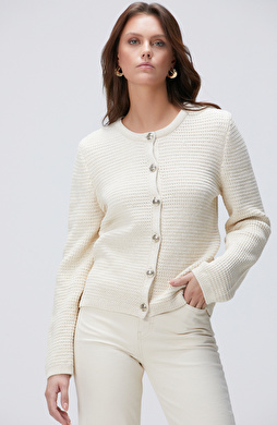 Kırık Beyaz Triko Ceket Kırık Beyaz Triko Ceket