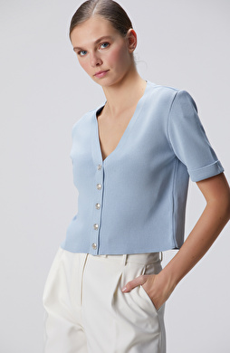 Mavi Triko Ceket Mavi Triko Ceket