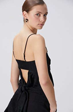 Siyah Crop Bluz Siyah Crop Bluz