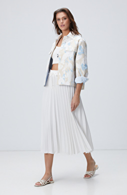 Kırık Beyaz Midi Etek