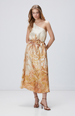 Limited Sarı İpek Karışımlı Elbise Limited Sarı İpek Karışımlı Elbise