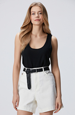 Siyah Keten Mix T-shirt