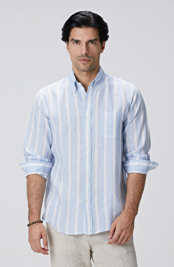 Mavi Beyaz Çizgili Gömlek