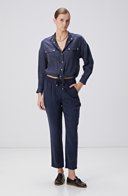 Lacivert Diyagonal Desenli Pantolon Lacivert Diyagonal Desenli Pantolon