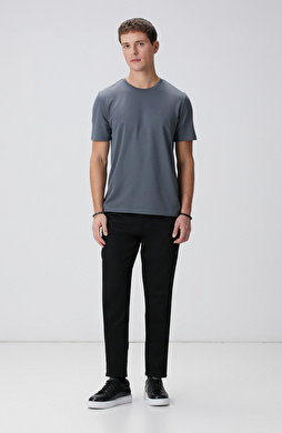 Siyah Diyagonal Chino Pantolon