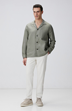 Bej Keten Karışımlı Chino Pantolon Bej Keten Karışımlı Chino Pantolon