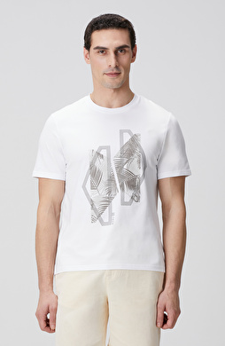 N-Tech Beyaz Baskılı T-shirt