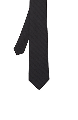 Siyah Desenli İpek Kravat