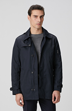 Lacivert Fermuarlı Trençkot Lacivert Fermuarlı Trençkot