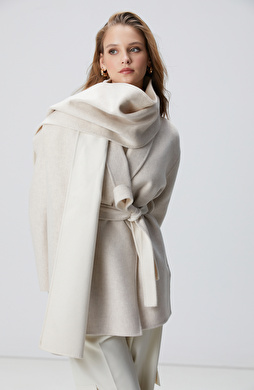 Limited Bej Melanj Handmade Yün Kaban