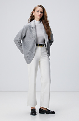 Limited Açık Gri Yün Karışımlı Çift Taraflı Ceket