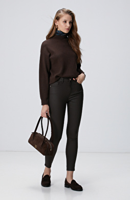 Koyu Kahverengi Denim Pantolon