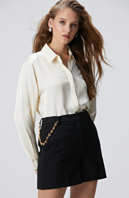 Kırık Beyaz Saten Gömlek Kırık Beyaz Saten Gömlek