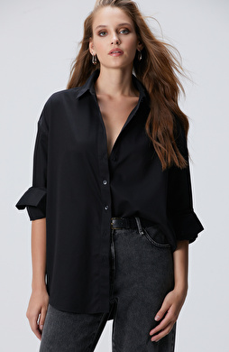 Siyah Non-Iron Gömlek Siyah Non-Iron Gömlek