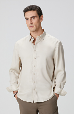 Bej Lyocell Gömlek