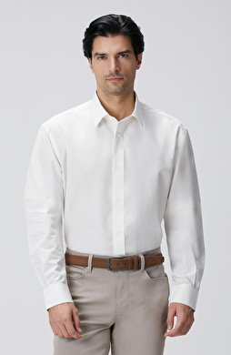 Kırık Beyaz Çizgili Gömlek