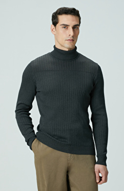 Antrasit Balıkçı Yaka Triko Kazak